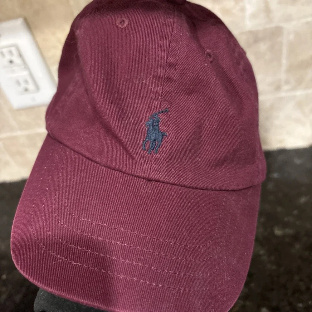 Polo Ralph Lauren 12 Months Infant Baby Size Baseball Hat Cap Red Maroon
